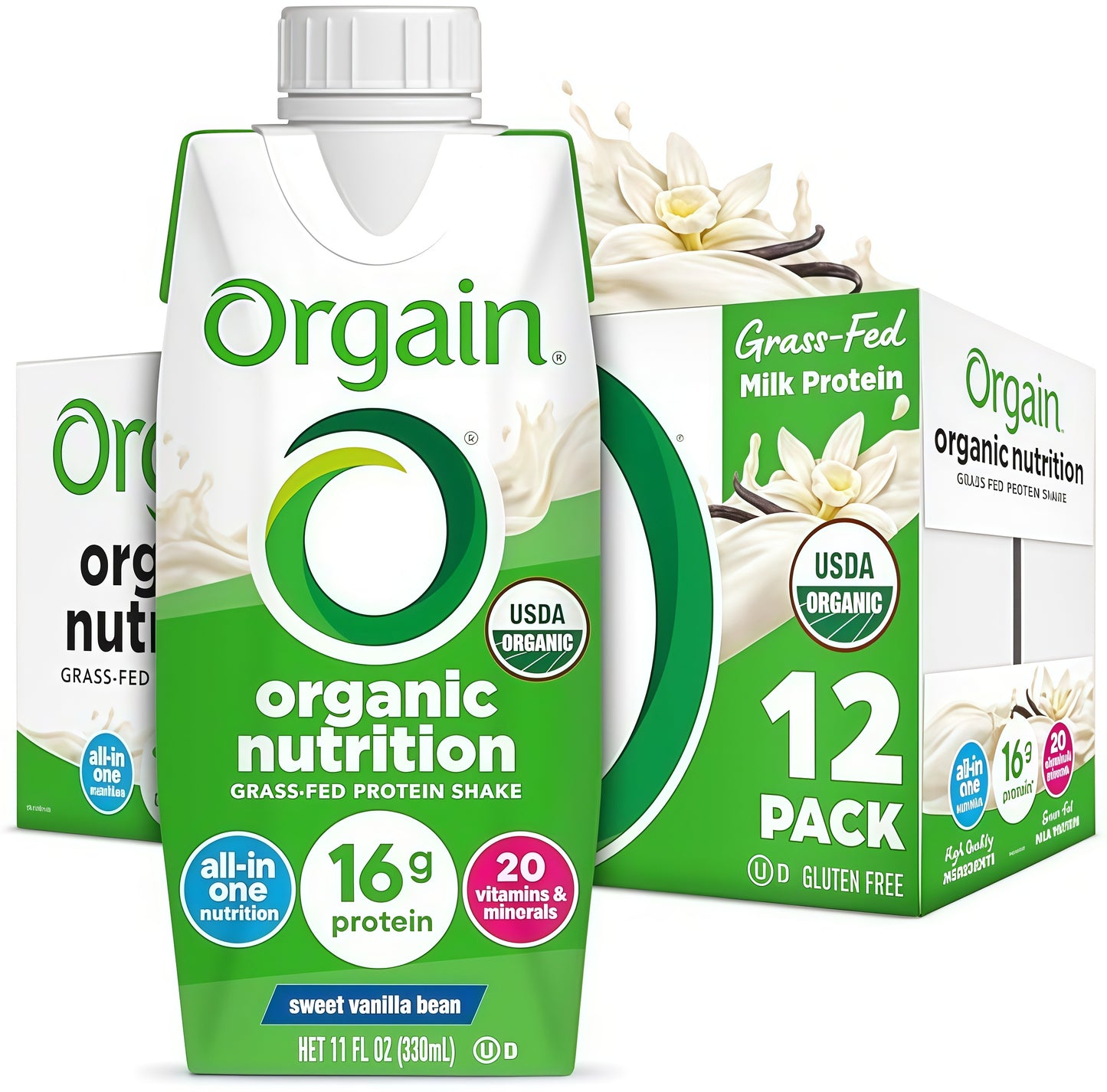 Orgain Organic Nutritional ProteinShake, Vanilla Bean