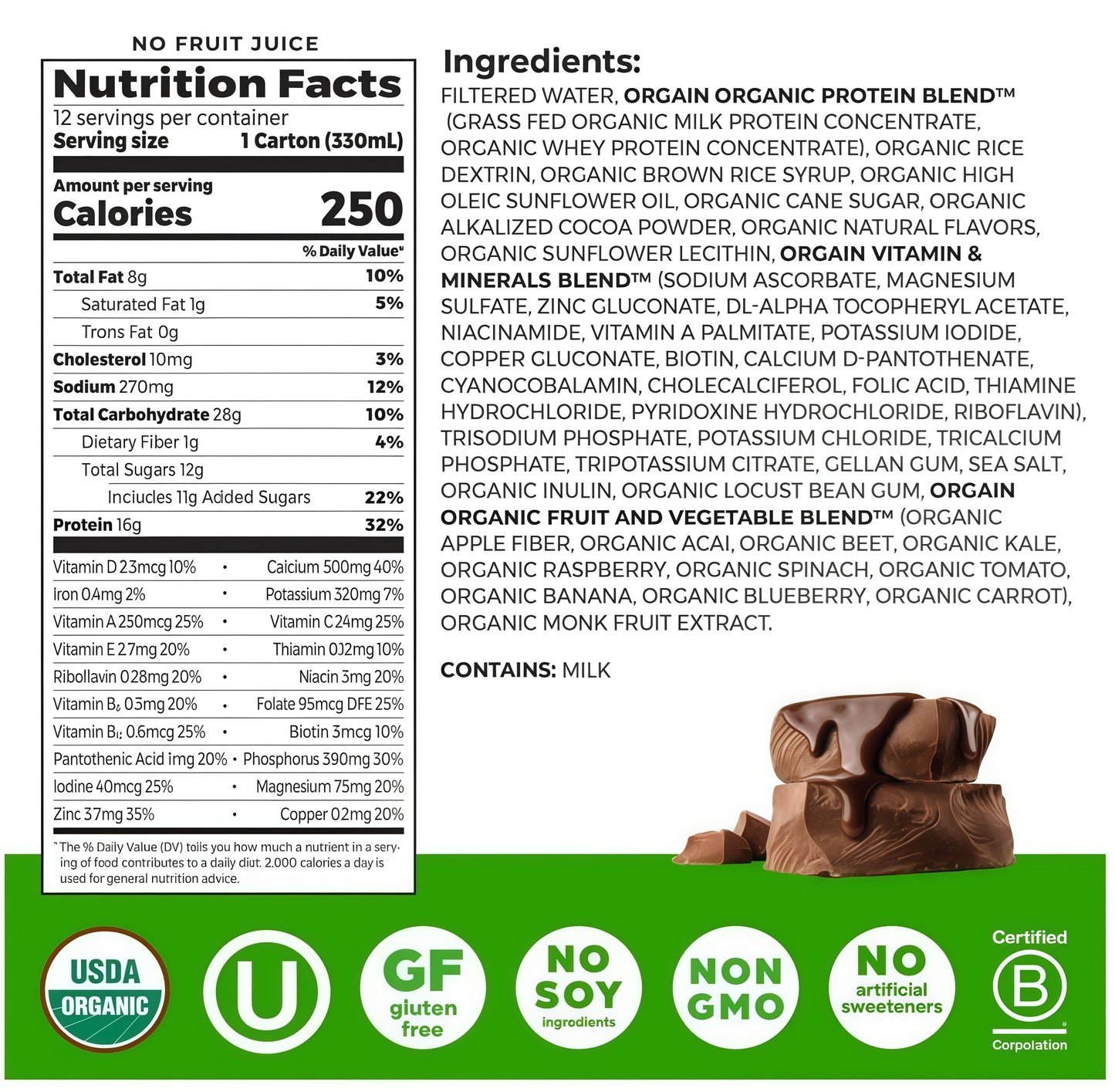 Orgain Organic Nutritional Protein ShakeCreamy Chocolate Fudge